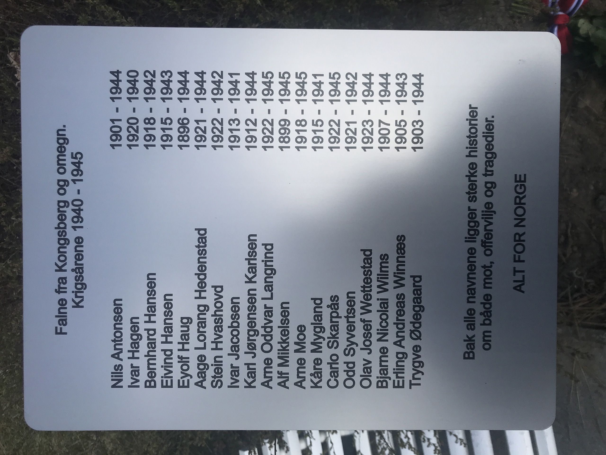 Minnesmerke over falne 1940-1945