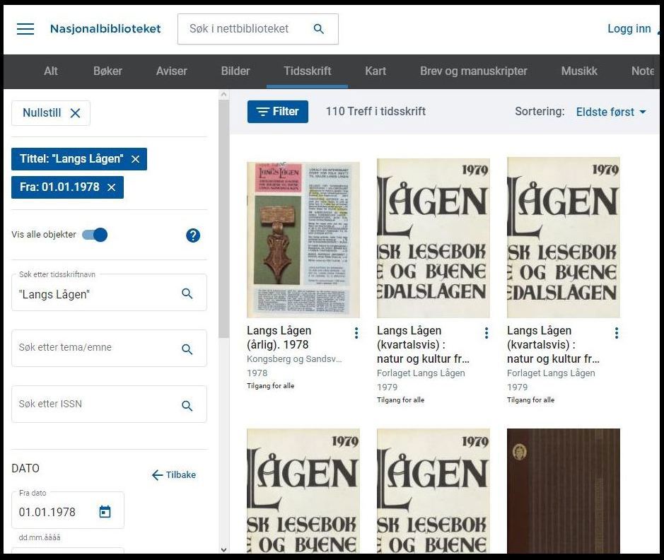 Langs Lågen på Nasjonalbiblioteket